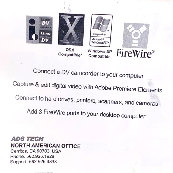 ADS Tech PYRO PCI 64 3-port Firewire Expansion Card 64 Bit 1394a - Picture 10 of 11